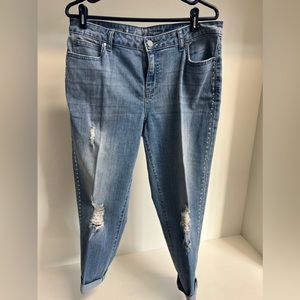 Women’s Jennifer Lopez Boyfriend jeans with bling detail & distressed, size 12
